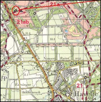 Location of tomb D53 near Havelterberg / Lage des Grabes D53 bei Havelterberg / Ligging van het graf D53 bij Havelterberg / Position de la tombe D53 chez Havelterberg / Posici�n de la tumba D53 cerca de Havelterberg