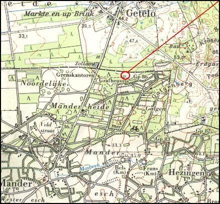Location of the disappeared tomb O2 near Mander / Lage des verschwundenes Gro�steingrab O2 bei Mander / Ligging van het verdwenen hunebed O2 bij Mander / Position de la tombe disparue O2 chez Mander / Posici�n de la tumba desaparecida O2 cerca de Mander