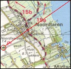 Location of tomb G1 near Noordlaren / Lage des Grabes G1 bei Noordlaren / Ligging van het graf G1 bij Noordlaren / Position de la tombe G1 chez Noordlaren / Posicin de la tumba G1 cerca de Noordlaren