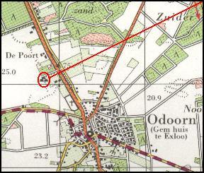 Location of tomb D32 near Odoorn / Lage des Grabes D32 bei Odoorn / Ligging van het graf D32 bij Odoorn / Position de la tombe D32 chez Odoorn / Posicin de la tumba D32 cerca de Odoorn