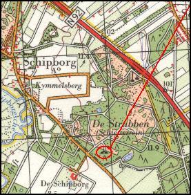 Location of D7 near Schipborg / Lage des Grabes D7 bei Schipborg / Ligging van het graf D7 bij Schipborg / Position de la tombe D7 chez Schipborg / Posicin de la tumba D7 cerca de Schipborg