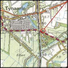 Location of tomb D6 near Tynaarlo (Hunebedstraat) / Lage des Grabes D6 bei Tynaarlo / Ligging van het graf D6 bij Tynaarlo / Position de la tombe D6 chez Tynaarlo / Posici�n de la tumba D6 cerca de Tynaarlo