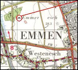 Location of tomb D42 near Emmen / Lage des Grabes D42 bei Emmen / Ligging van het graf D42 bij Emmen / Position de la tombe D42 chez Emmen / Posici�n de la tumba D42 cerca de Emmen
