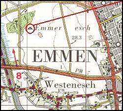 Location of tomb D42 near Emmen / Lage des Grabes D42 bei Emmen / Ligging van het graf D42 bij Emmen / Position de la tombe D42 chez Emmen / Posicin de la tumba D42 cerca de Emmen
