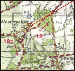 Location of tomb D2 near Westervelde / Lage des Steingrabes D2 bei Westervelde / Ligging van het hunebed D2 bij Westervelde / Position de la tombe D2 chez Westervelde / Posicin de la tumba D2 cerca de Westervelde