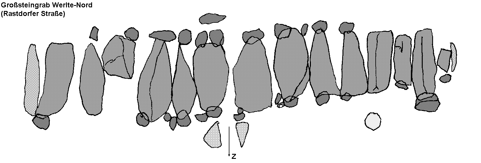 Gro�steingrab Werlte-Nord bei Werlte / Hunebed Werlte-Nord bij Werlte / All�e couverte Werlte-Nord chez Werlte / Tumba megal�tica Werlte-Nord cerca de Werlte