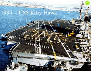 The U of M marching band on the USS Kittyhawk. Bellinda wanted me to put this on.