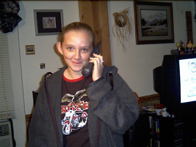 Disty on the phone.