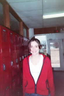 Juli looking spooked at school.