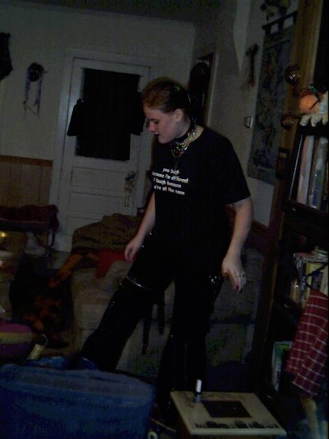 Me on my skateboard, but you can barely see it.