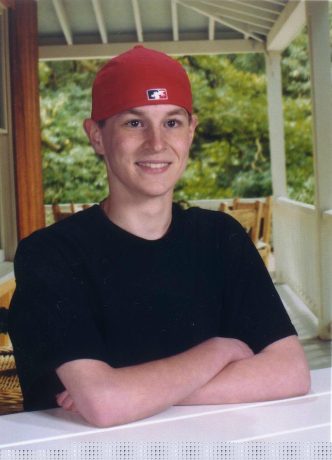 Tyler wearing his beloved hat.