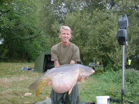Evidence of a 52.5lb carp caught at the lake
