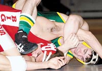 HHS'S Chad Nelson in (Green),PHS'S Chance Litton(Red)