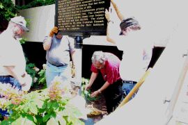 Setting the marker - checking for plumb