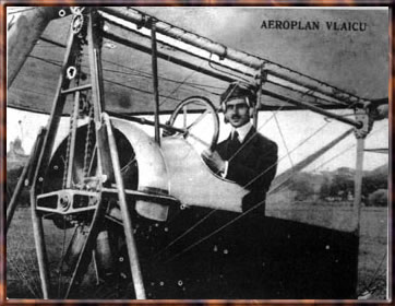 Aurel Vlaicu in the cockpit of his "Vlaicu 1" aircraft