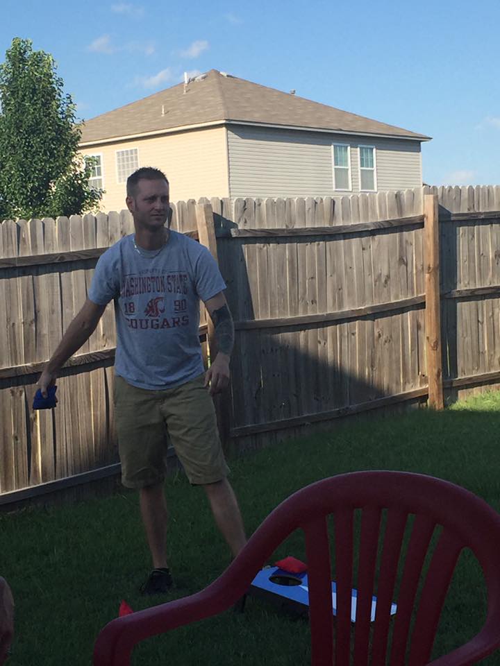 playing cornhole
