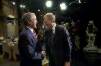 shaking hands with then Texas governor Bush