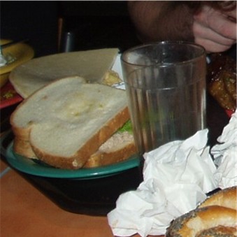 .no one was around to cut the meat...so olivier took the whole thing.