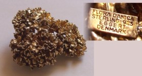 Flora Danica Sterling pin