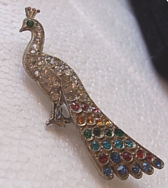 Vintage rhinestone Peacock pin