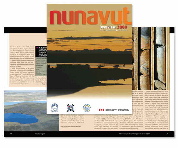 Indian and Northern Affairs Canada, Nunavut Mining Overview 2008