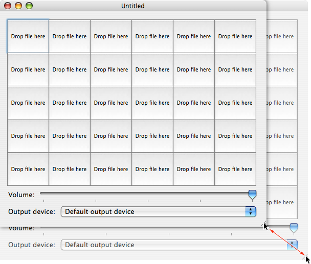 Resizing the window to add/remove cells.