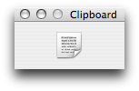 The main window, showing that some text is on the clipboard.