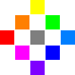 Previous diamond arrangement, with the individual pixels rotated back to squares.