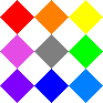 Original (pre-rotation) square arrangement, with diamond-shaped pixels.