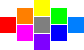 The diamond arrangement with square pixels, with the gaps removed. The even columns are offset vertically by half a pixel.