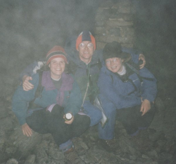 Helen, John and Kathryn at the Scafell Pike Summit