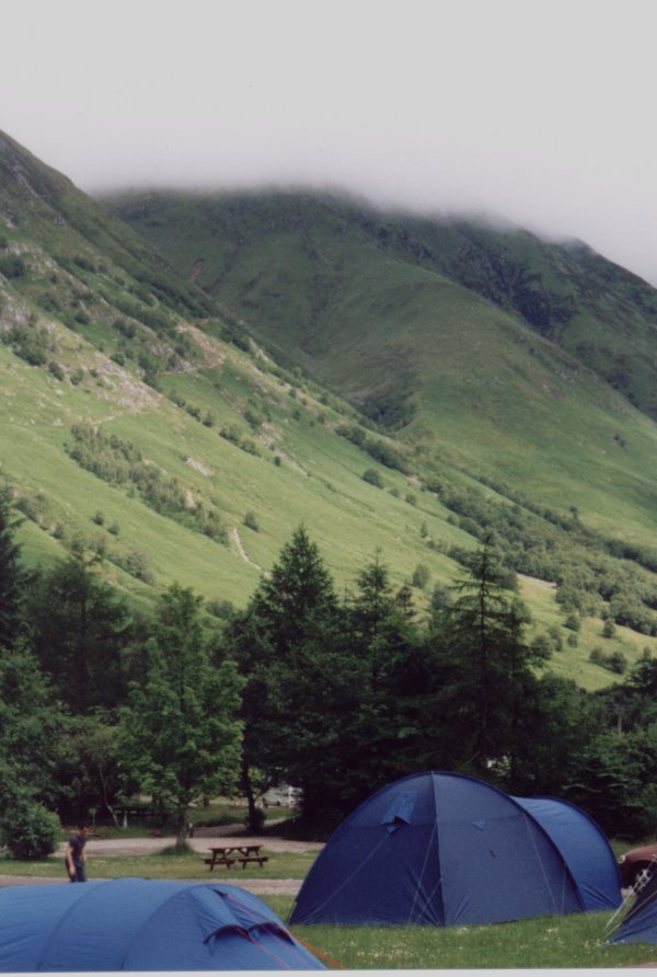 Waiting for John and Helen at the Glen Nevis Camp Site