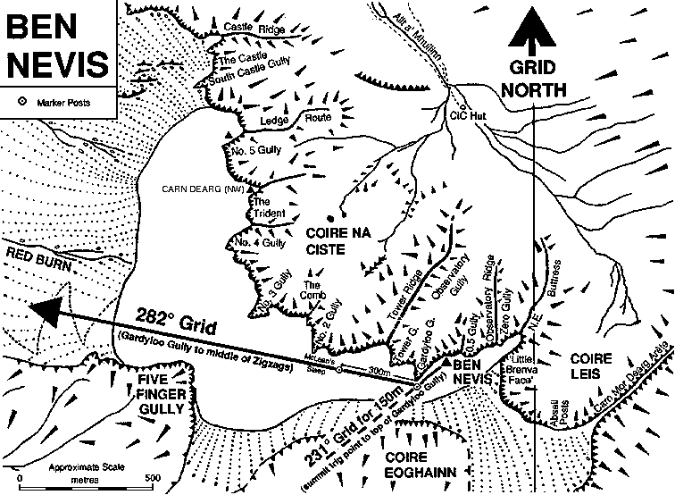 Recommended Route of Descent from Ben Nevis