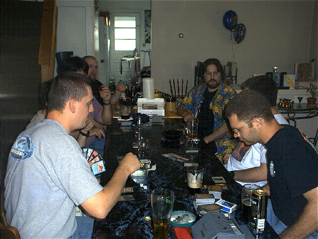 Labor Day, 2001. First Memorial Day Memorial Magic Day. Pictured are Jarrod, Mike C (sort of), Otter, Sean, Tolga (sort of), Greg (sort of) and Gene (mostly).