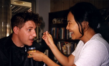 Marina feeds Brad his special food