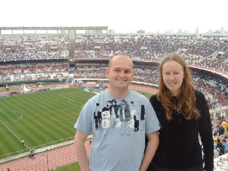 Emma and me at the ground, well before kick off