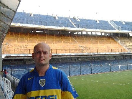 Don`t I look sooooo happy with my new Boca shirt