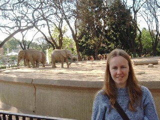Emma with elephants