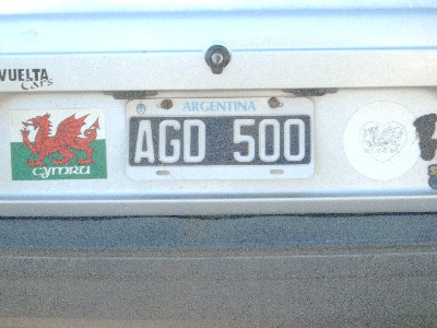 Car number plate outside the Eisteddfod