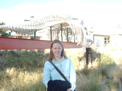 Emma with what�s left of a big whale