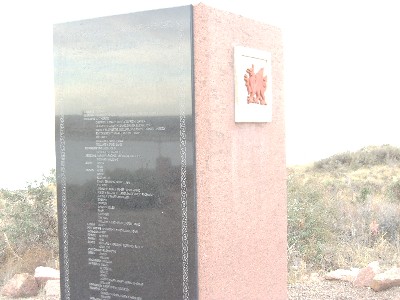 Stone commemorating the 153 who sailed aboard the Mimosa to Argentina