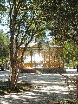 The bandstand in Plaza Independencia where bands play