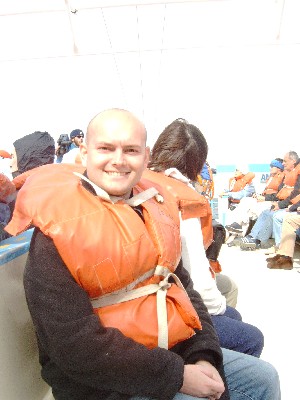 Me in a lifejacket going whale watching