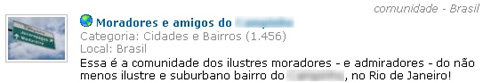 informa��es no Orkut