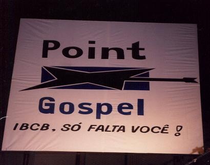 O painel usado durante a Celebra��o de 1 ano de Point Gospel