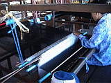 intricate loom setup