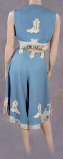 Rear, Patsy's blue cowgirl ensemble from Profiles in History