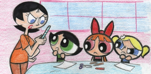 Ms. Keane spotted a plastic straw lying on the floor near Buttercup's seat.