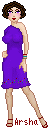 It's a simple dress, but I like the shading.  Arsha isn't her real name, and that isn't her real hair, either.