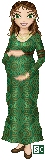 Bess Kemenar-Alagoss, the Briarsville Earth Master. Her husband is a wind mage, so there's no telling what affinity their child will have.